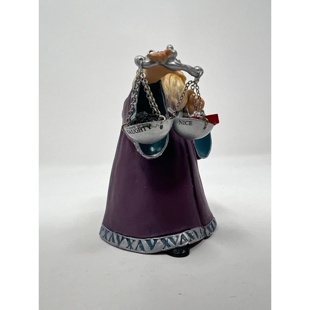 Hallmark The Decision Ornament Santa 2003 Purple Red Naughty Nice Scale